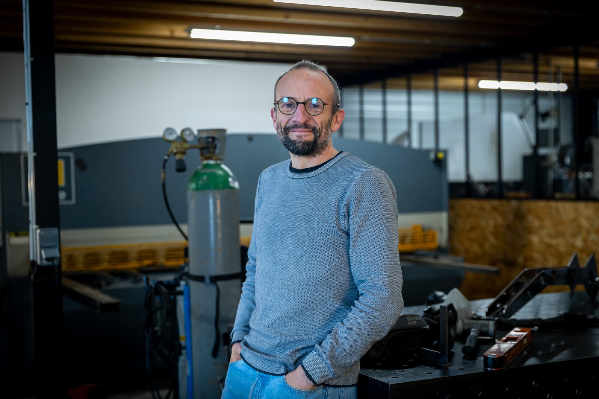 Mathieu Lambert, dirigeant de Celtinox, dans l'atelier